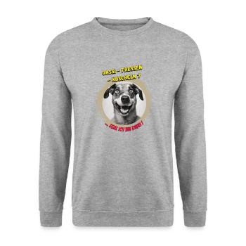 Gassi ! - Unisex Pullover - Weißgrau meliert - Vorne - Alina (178cm) & Michal (187cm)