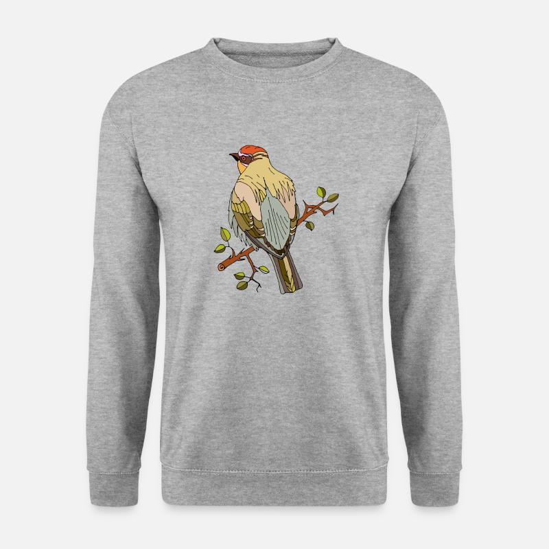 Bunter Vogel - Unisex Pullover - Weißgrau meliert