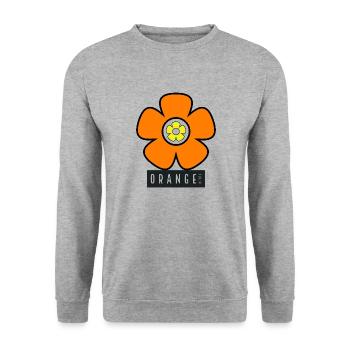 Orange Tulip Double-Flower - Unisex Sweatshirt - salt & pepper - Front - Alina (178cm) & Michal (187cm)