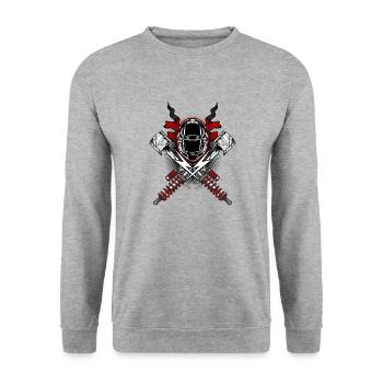 bikers - Unisex Sweatshirt - salt & pepper - Front - Alina (178cm) & Michal (187cm)