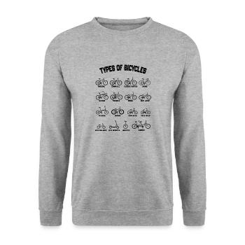 Arten von Fahrrädern - Arten von Fahrrädern - Unisex Pullover - Weißgrau meliert - Vorne - Alina (178cm) & Michal (187cm)