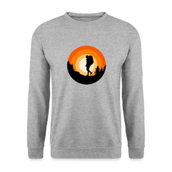 Hiking Clothing Outdoor Backpacking Camping - Unisex Sweatshirt - salt & pepper - Front - Alina (178cm) & Michal (187cm)