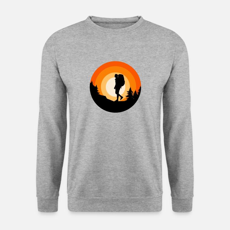 Wanderbekleidung Outdoor Backpacking Camping - Unisex Pullover - Weißgrau meliert