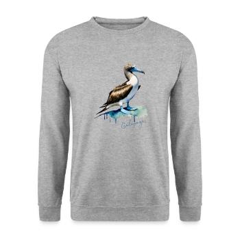 Fou à pieds bleus des îles Galápagos - Sweat-shirt Unisexe - gris chiné - Devant - Alina (178cm) & Michal (187cm)