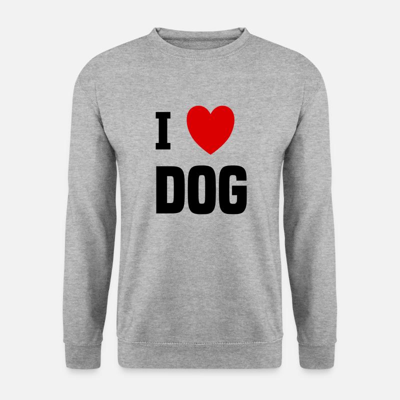 Ich liebe Hund - Unisex Pullover - Weißgrau meliert