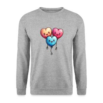 Balloon hearts also for children and birthdays - Unisex Sweatshirt - salt & pepper - Front - Alina (178cm) & Michal (187cm)
