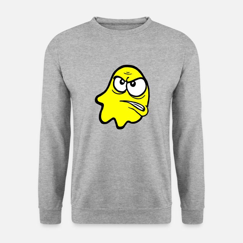 Knurri in gelb - Unisex Pullover - Weißgrau meliert