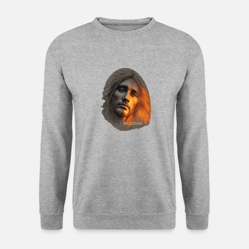 jesus - Unisex Pullover - Weißgrau meliert