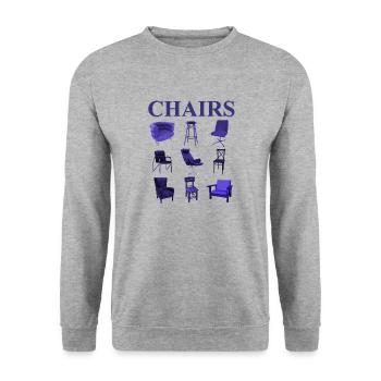 Urban Streetwear Design Chairs / Stühle Print - Unisex Pullover - Weißgrau meliert - Vorne - Alina (178cm) & Michal (187cm)