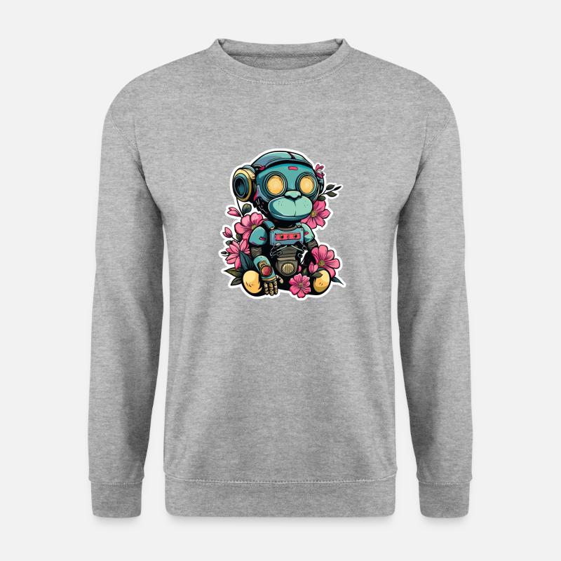 Cyborg Monkey - Unisex Sweatshirt - salt & pepper