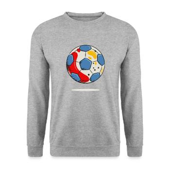 Conception Pop Art Football - Sweat-shirt Unisexe - gris chiné - Devant - Alina (178cm) & Michal (187cm)
