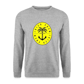 Ibiza Crew Anchor Palm Tree - Unisex Sweatshirt - salt & pepper - Front - Alina (178cm) & Michal (187cm)