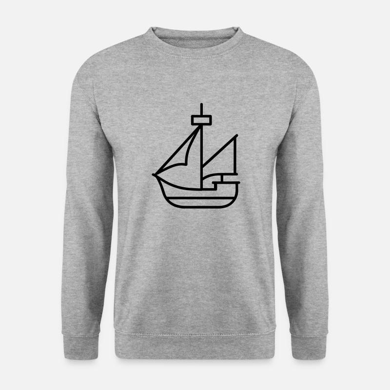 Piratenschiff - Unisex Pullover - Weißgrau meliert