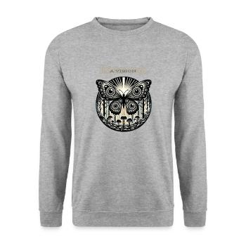 Enchanted Eyes Butterfly - Unisex Sweatshirt - salt & pepper - Front - Alina (178cm) & Michal (187cm)