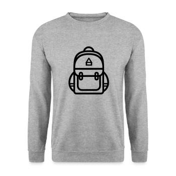 Backpack - Unisex Sweatshirt - salt & pepper - Front - Alina (178cm) & Michal (187cm)