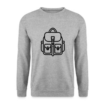 Rucksack - Unisex Pullover - Weißgrau meliert - Vorne - Alina (178cm) & Michal (187cm)