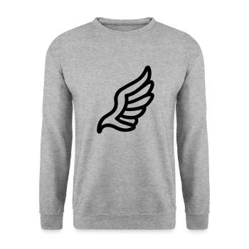 Angel Wings - Unisex Sweatshirt - salt & pepper - Front - Alina (178cm) & Michal (187cm)
