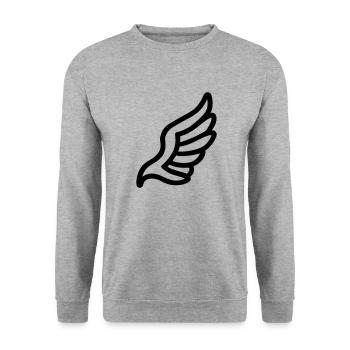 Angel Wings - Unisex Sweatshirt - salt & pepper - Front - Alina (178cm) & Michal (187cm)