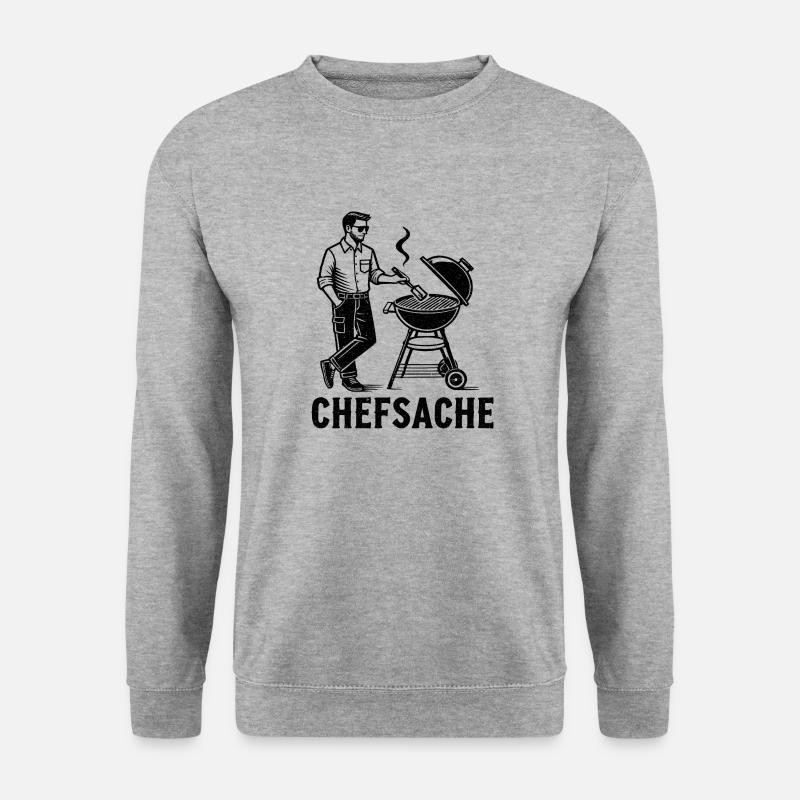 Grillen - Unisex Pullover - Weißgrau meliert