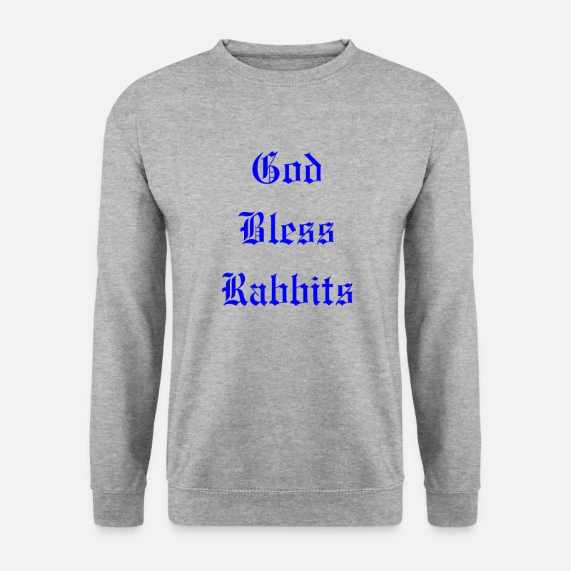GodBlessRabbits - Unisex Pullover - Weißgrau meliert