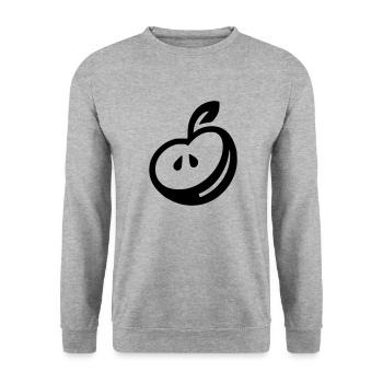 Apple - Unisex Sweatshirt - salt & pepper - Front - Alina (178cm) & Michal (187cm)