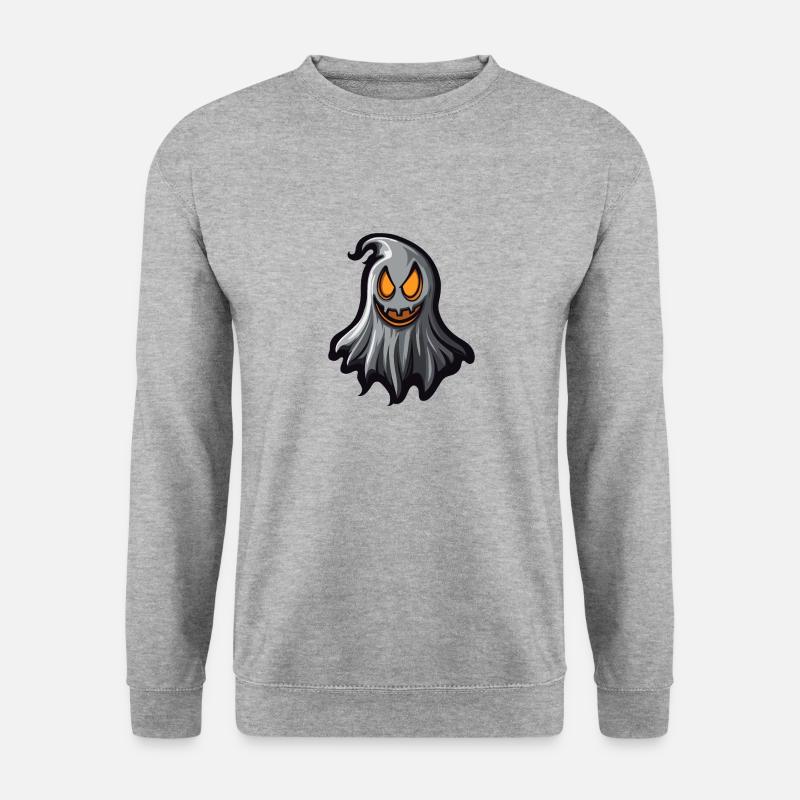 Geist Halloween Comic - Unisex Pullover - Weißgrau meliert