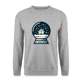 Schneekugel - Unisex Pullover - Weißgrau meliert - Vorne - Alina (178cm) & Michal (187cm)