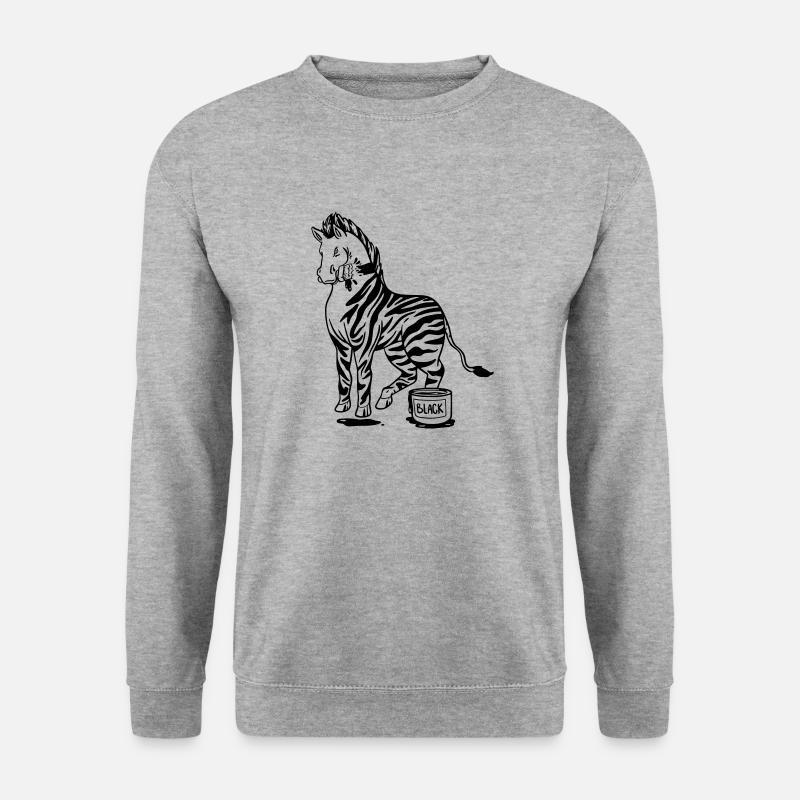 Zebra Schwarze oder Weiße Streifen Lustige Bilder - Unisex Pullover - Weißgrau meliert