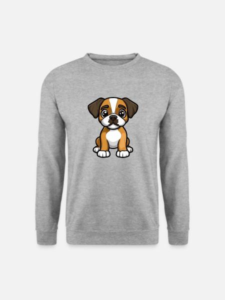 Boxer Dog Comic Cute - Unisex Sweatshirt - salt & pepper