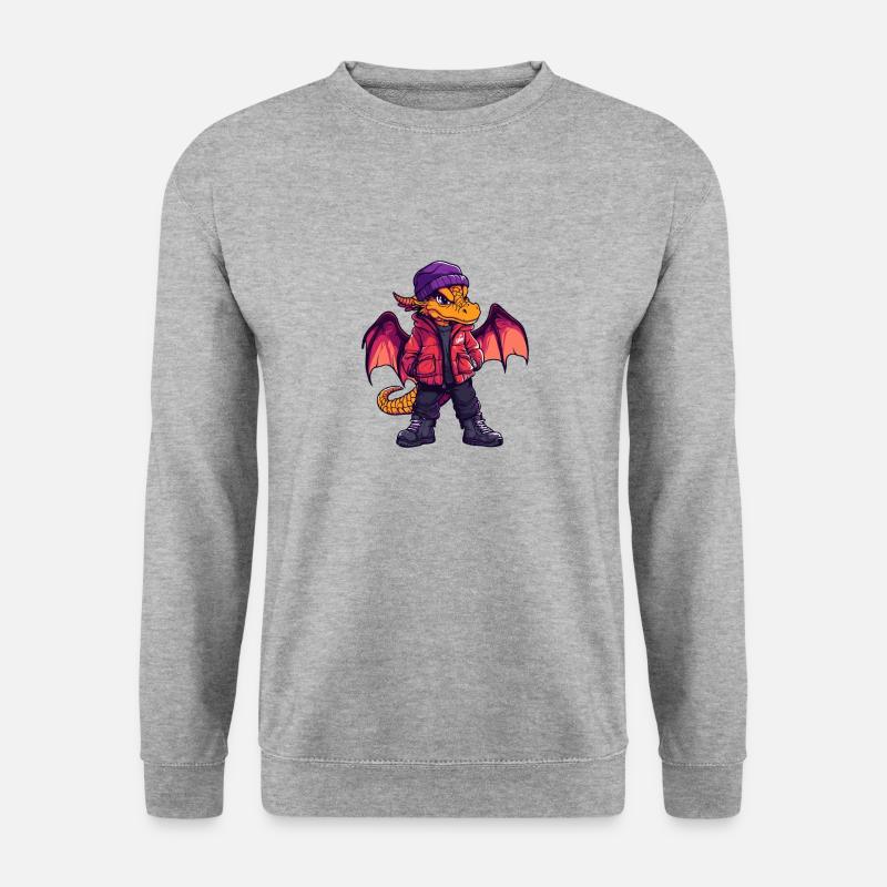 Drache Fashion Winter - Unisex Pullover - Weißgrau meliert