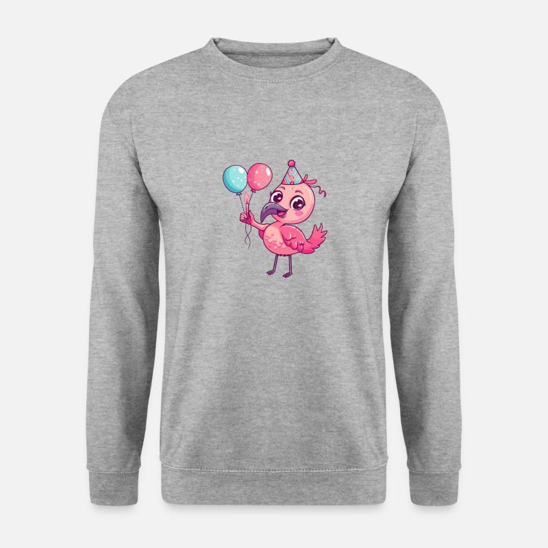 Flamingo Birthday Comic Cute - Unisex Sweatshirt - salt & pepper