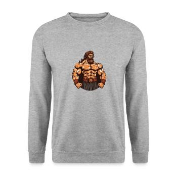 Workout Bodybuilder Gym Muscles Bodybuilding - Unisex Sweatshirt - salt & pepper - Front - Alina (178cm) & Michal (187cm)