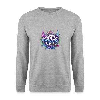 Malle Crew Bunt - Unisex Pullover - Weißgrau meliert - Vorne - Alina (178cm) & Michal (187cm)