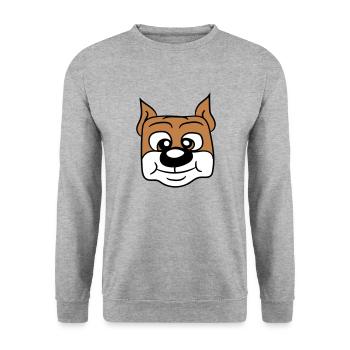 Visage de chien Petit Tête d’animal de compagnie Mignon - Sweat-shirt Unisexe - gris chiné - Devant - Alina (178cm) & Michal (187cm)