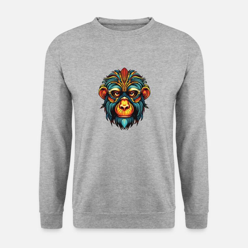 Monkey Portrait - Unisex Sweatshirt - salt & pepper