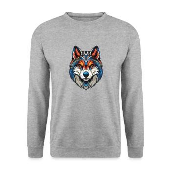 Portrait de chien husky - Sweat-shirt Unisexe - gris chiné - Devant - Alina (178cm) & Michal (187cm)