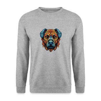 Kangal Hund Porträt - Unisex Pullover - Weißgrau meliert - Vorne - Alina (178cm) & Michal (187cm)
