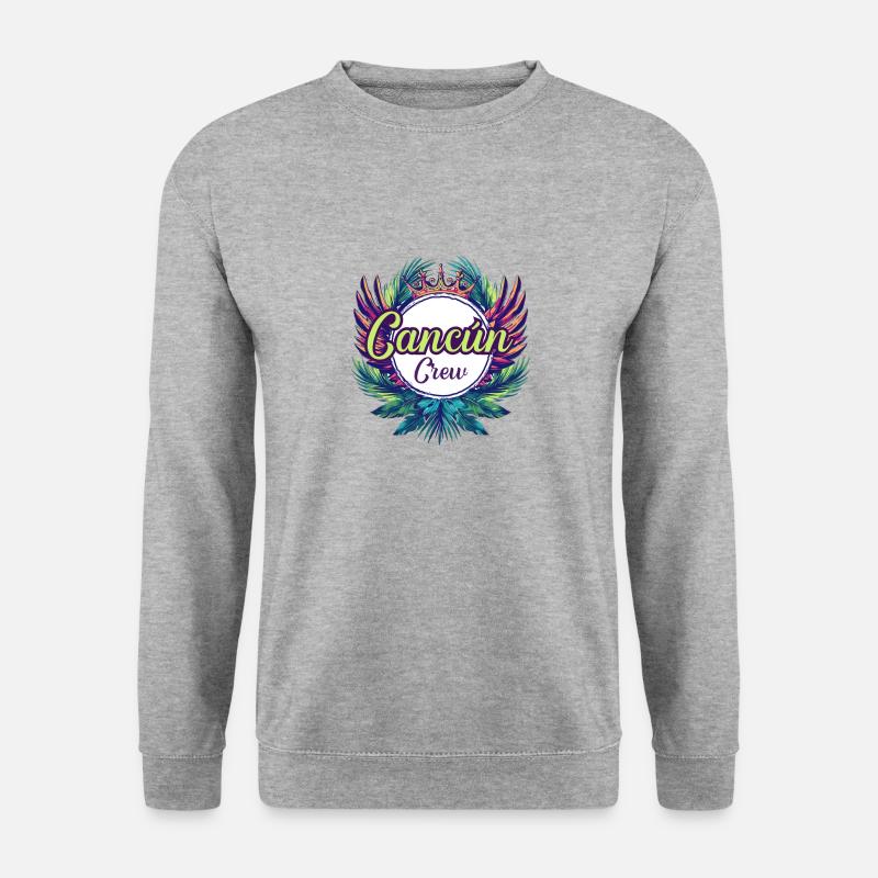 Cancun Crew Urlaub - Unisex Pullover - Weißgrau meliert