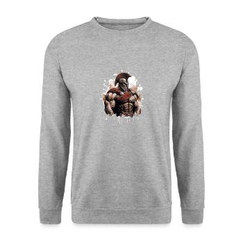 Spartan Muscles Gladiator Gym - Unisex Sweatshirt - salt & pepper - Front - Alina (178cm) & Michal (187cm)
