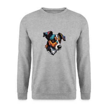 Jack Russel Terrier Dog Portrait - Unisex Sweatshirt - salt & pepper - Front - Alina (178cm) & Michal (187cm)