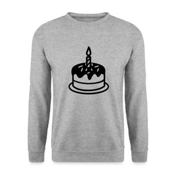 Birthday cake - Unisex Sweatshirt - salt & pepper - Front - Alina (178cm) & Michal (187cm)