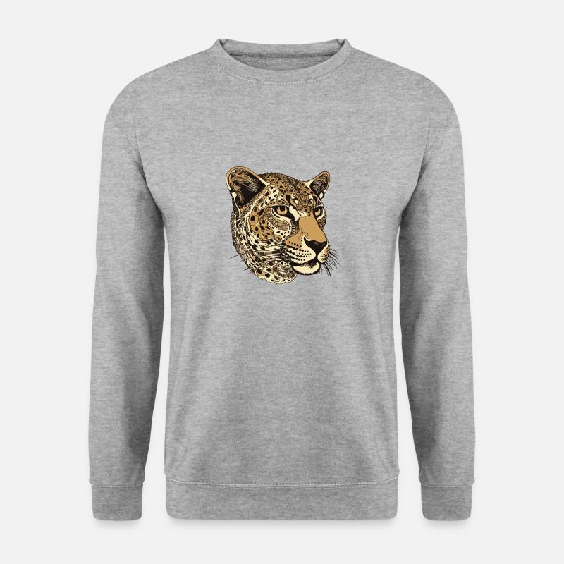 Gepard Portrait - Unisex Pullover - Weißgrau meliert