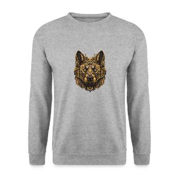 German Shepherd Dog Portrait - Unisex Sweatshirt - salt & pepper - Front - Alina (178cm) & Michal (187cm)