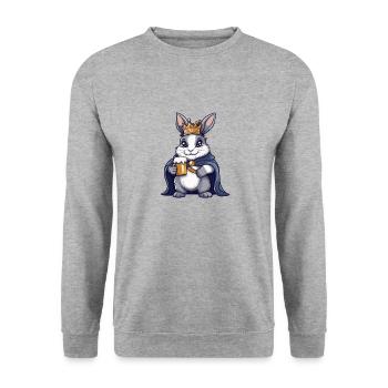 Bunny Bière Drôle - Sweat-shirt Unisexe - gris chiné - Devant - Alina (178cm) & Michal (187cm)