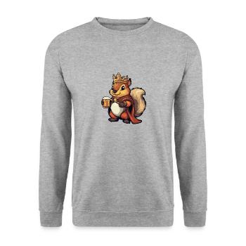 Bière d’écureuil drôle - Sweat-shirt Unisexe - gris chiné - Devant - Alina (178cm) & Michal (187cm)