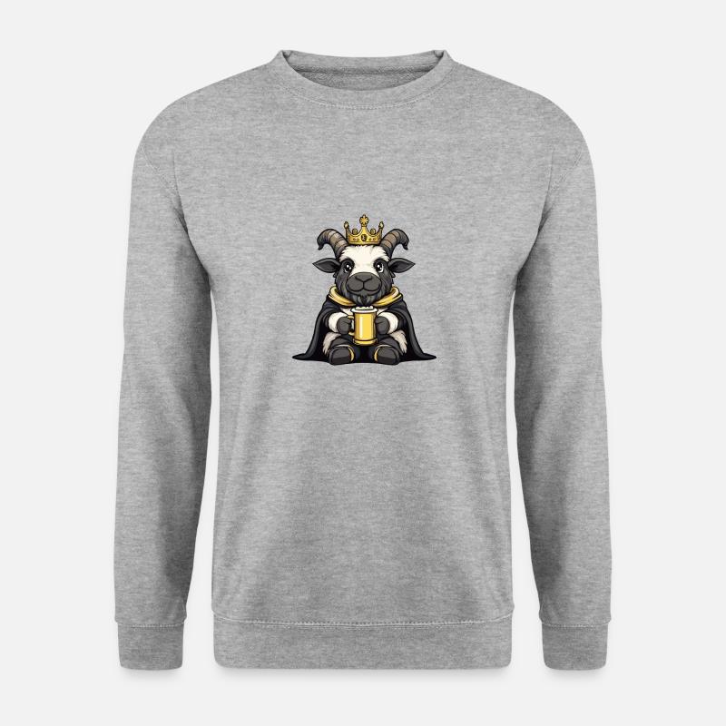Bergziege Bier Lustig - Unisex Pullover - Weißgrau meliert