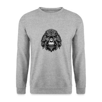 Gorilla Portrait - Unisex Sweatshirt - salt & pepper - Front - Alina (178cm) & Michal (187cm)