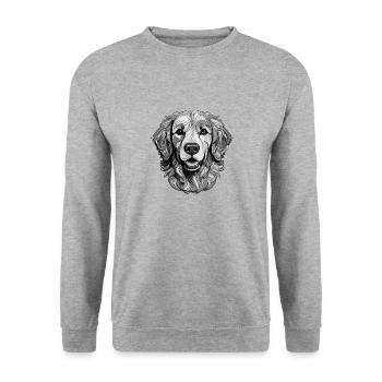 Portrait de chien Golden Retriever - Sweat-shirt Unisexe - gris chiné - Devant - Alina (178cm) & Michal (187cm)