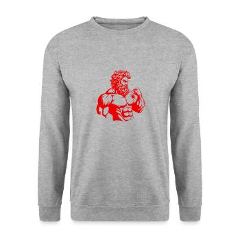Greek Fighter Spartan - Unisex Sweatshirt - salt & pepper - Front - Alina (178cm) & Michal (187cm)