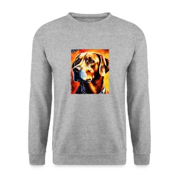 Portrait de chien labrador - Sweat-shirt Unisexe - gris chiné - Devant - Alina (178cm) & Michal (187cm)